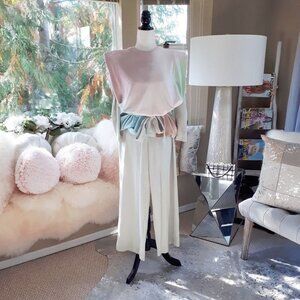 EUC Retrod tie dye cotton padded shoulder muscle top, M